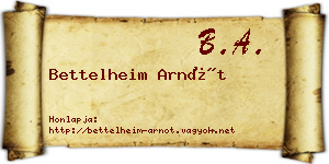 Bettelheim Arnót névjegykártya